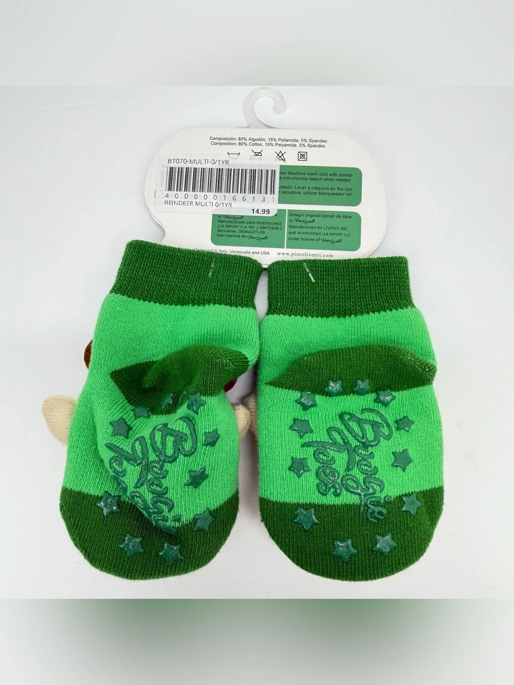 Reindeer Holiday Classic Boogie Toes Rattle Socks size Small Baby (0-1 Year) NEW